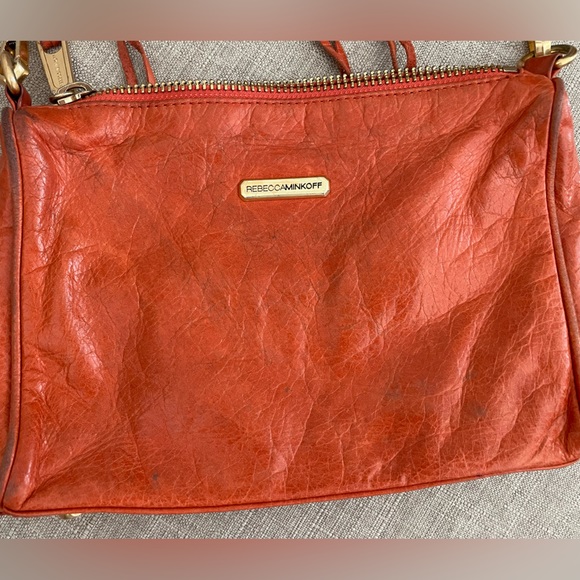 Rebecca Minkoff orange mini 5 zip crossbody bag. Pre-owned - Picture 10 of 11